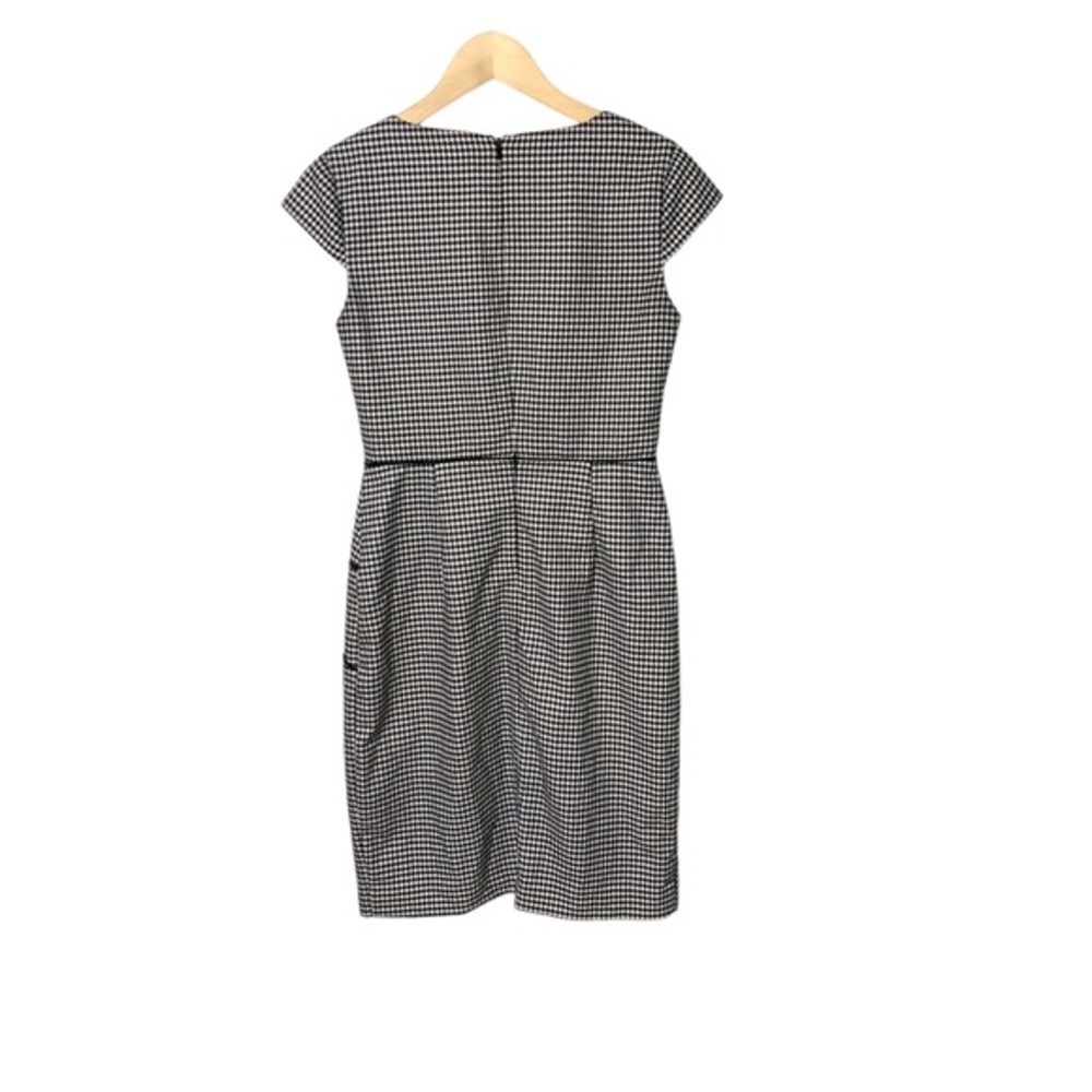 Black Halo Sorel houndstooth square neckline cap sleeve sheath dress 6 - Picture 3 of 5